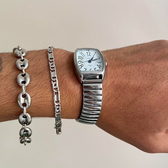 2000s vintage style dainty square stainless steel quartz luxury watch - Picture 5 of 8